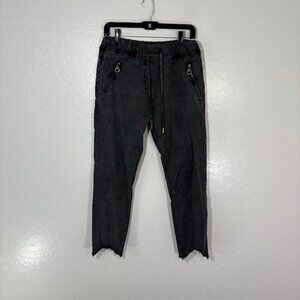 Venti 6 Pants Womens Medium Lyocell Elastan Made Italy Drawstring Distressed